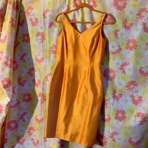 Orange dress silk, iridescent Ann Taylor petites 4P vintage